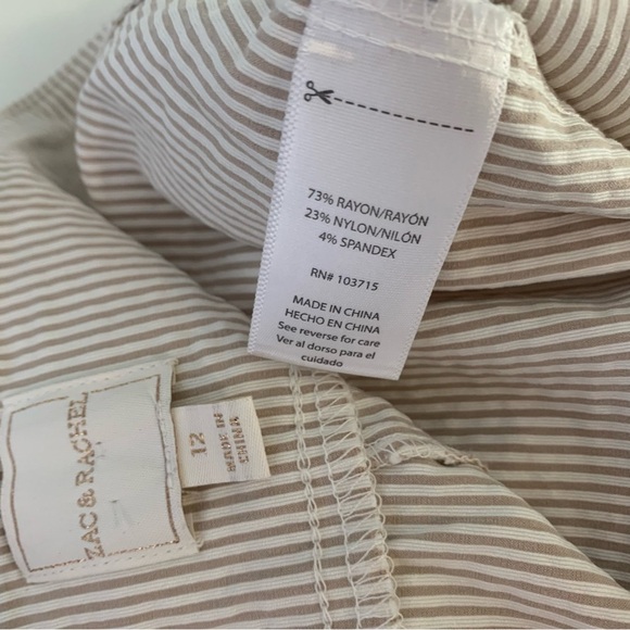 Zac & Rachel Tan Stripped Capris Size 12 - Picture 8 of 9